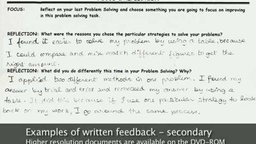 Examples of Written Feedback (Secondary)